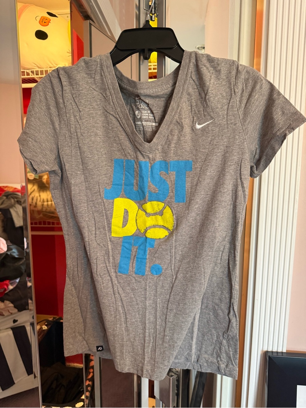 Nike' Gray 'Just Do It' Tennis T-Shirt